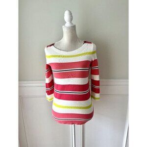 Loft Citrus Stripe Sweater Boatneck XXSP